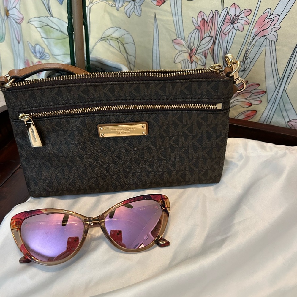 Michael Kors Dark Brown Monogram wristlet